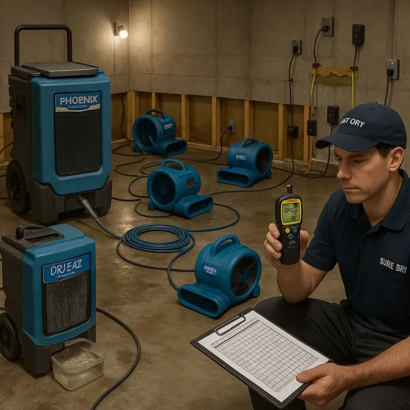 Structural Drying and Dehumidification process in South Euclid, OH